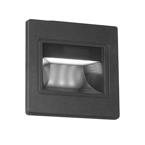 Embutido de plástico IP20 led 3W 3000K 9 x 9cm negro acacia